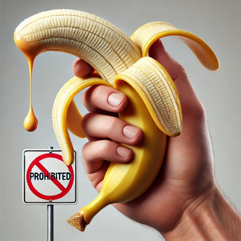 NoFap, homem segurando uma banana descascada